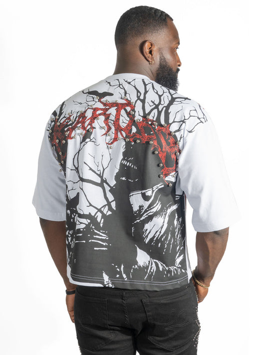 Tee | F179 Heartless Cropped - White T-shirt Makobi Jeans USA