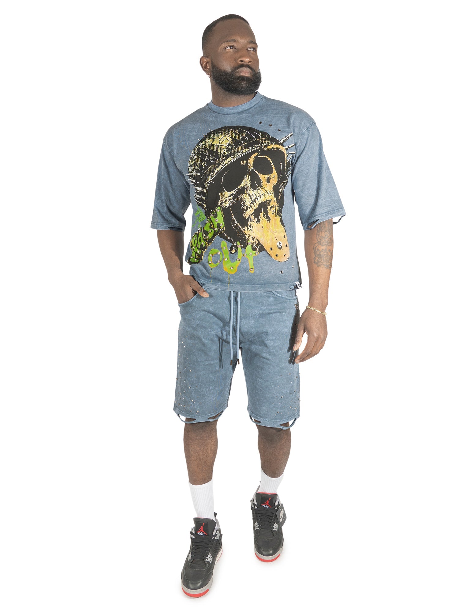 TEEK - F180 Crash Out Tee - Blue TOPS TEEK MJ