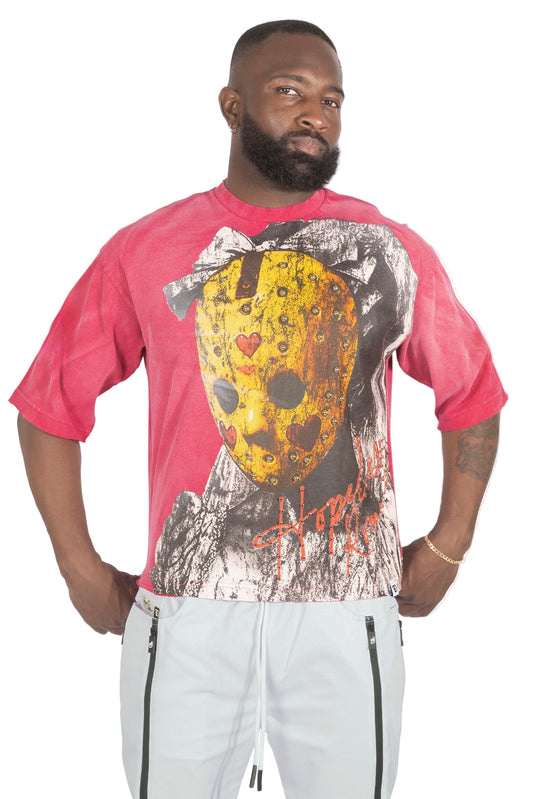 TEEK - Tee | F182 Hopeless Romantic Cropped - Fuchsia Red TOPS TEEK MJ S Red