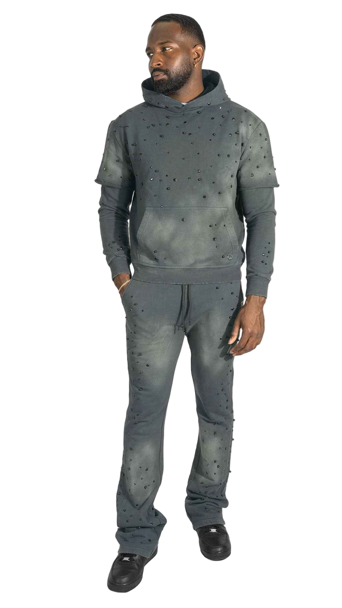 TEEK - Set | F187 Bellucci Hoodie Set - Black SET TEEK MJ