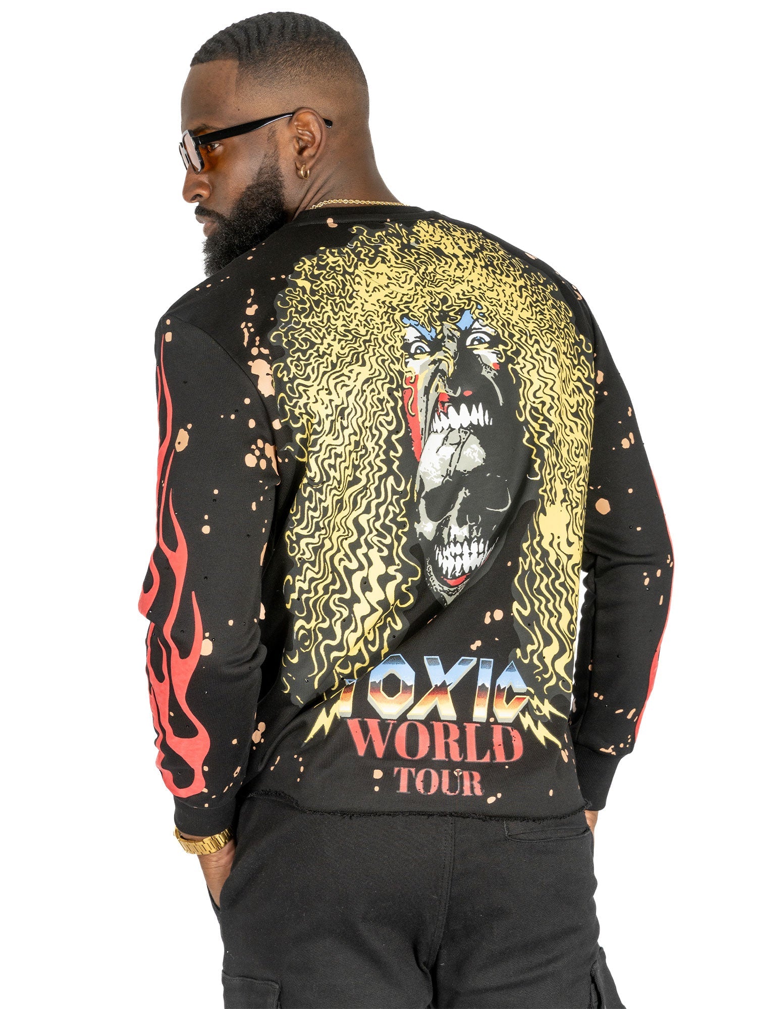 TEEK - F4120 Toxic World Crewneck Sweatshirt - Black TOPS TEEK MJ