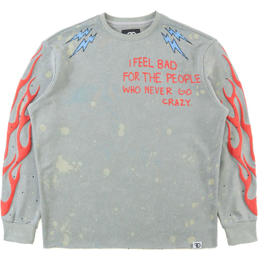 TEEK - F4120 Toxic World Crewneck Sweatshirt - Gray TOPS TEEK MJ S GRAY