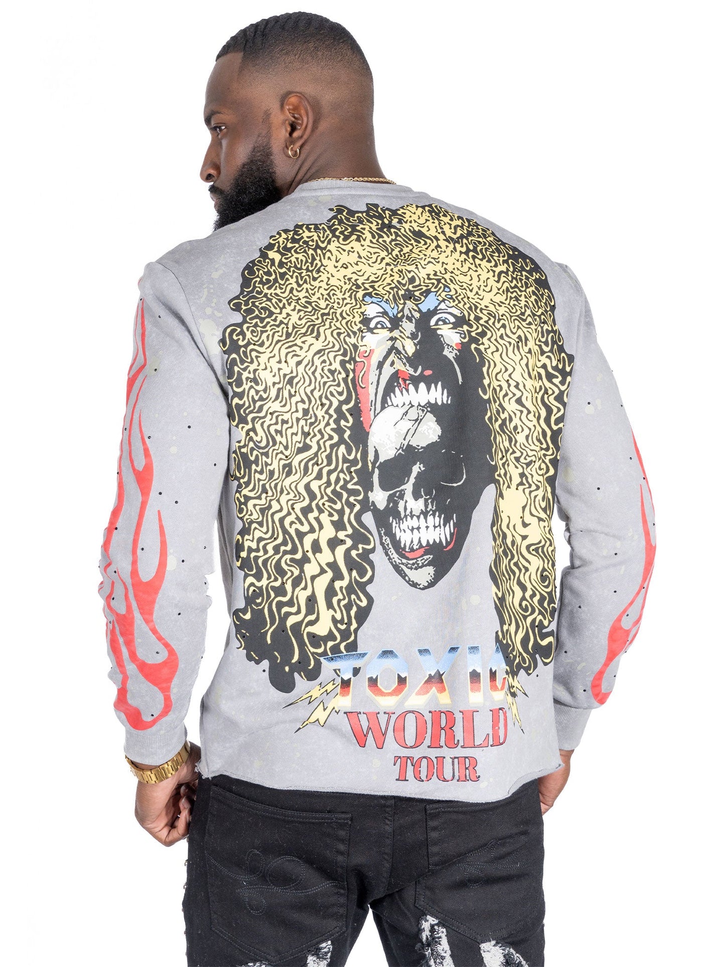 TEEK - F4120 Toxic World Crewneck Sweatshirt - Gray TOPS TEEK MJ