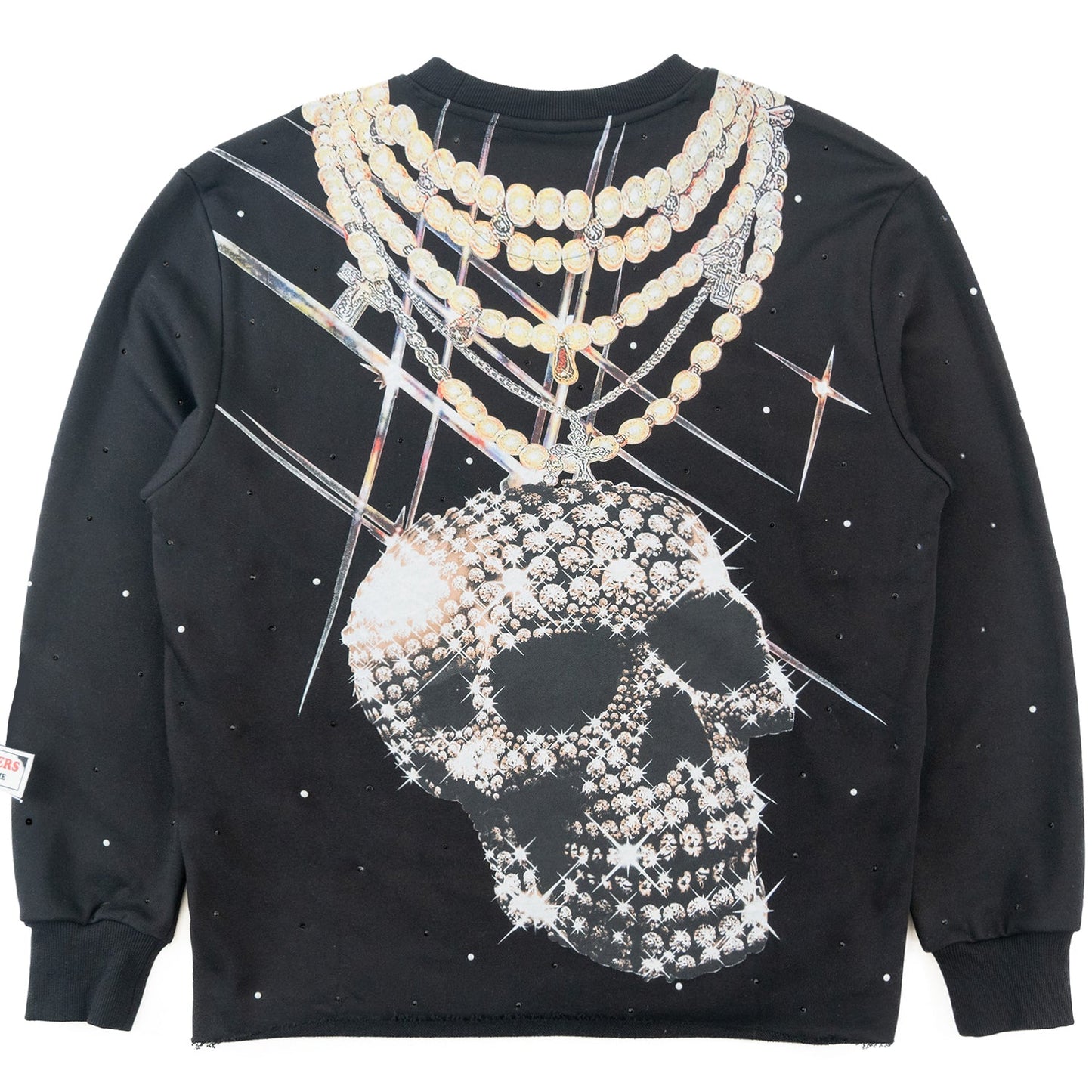 TEEK - F4121 Sinners Welcome Crewneck Sweatshirt - Black TOPS TEEK MJ