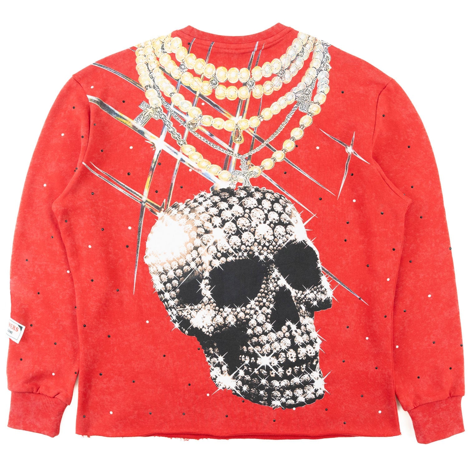 TEEK - F4121 Sinners Welcome Crewneck Sweatshirt - Red TOPS TEEK MJ