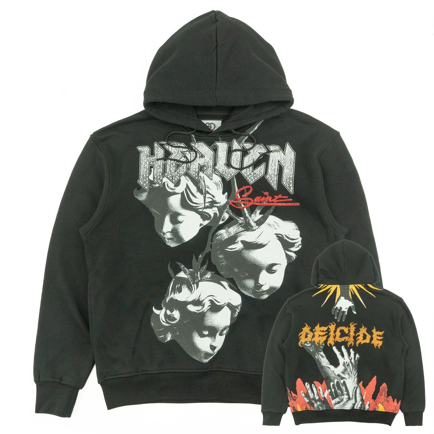 TEEK - Fleece Hoodie | F4171 Heaven Pull Over - Black TOPS TEEK MJ S BLACK