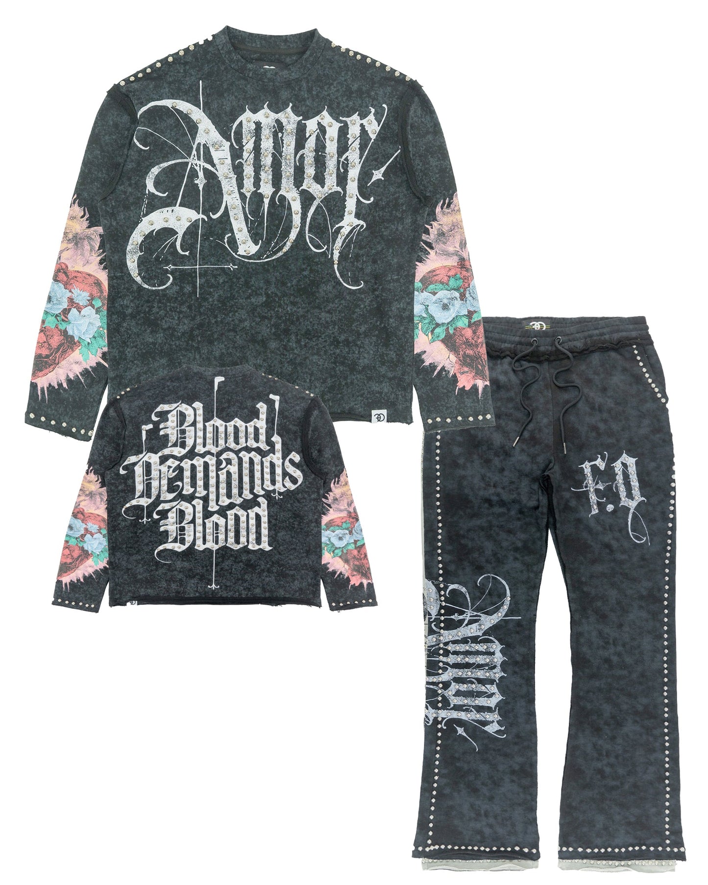 TEEK - Set | F4226 Amor Jogging Set - Black SET TEEK MJ S BLACK