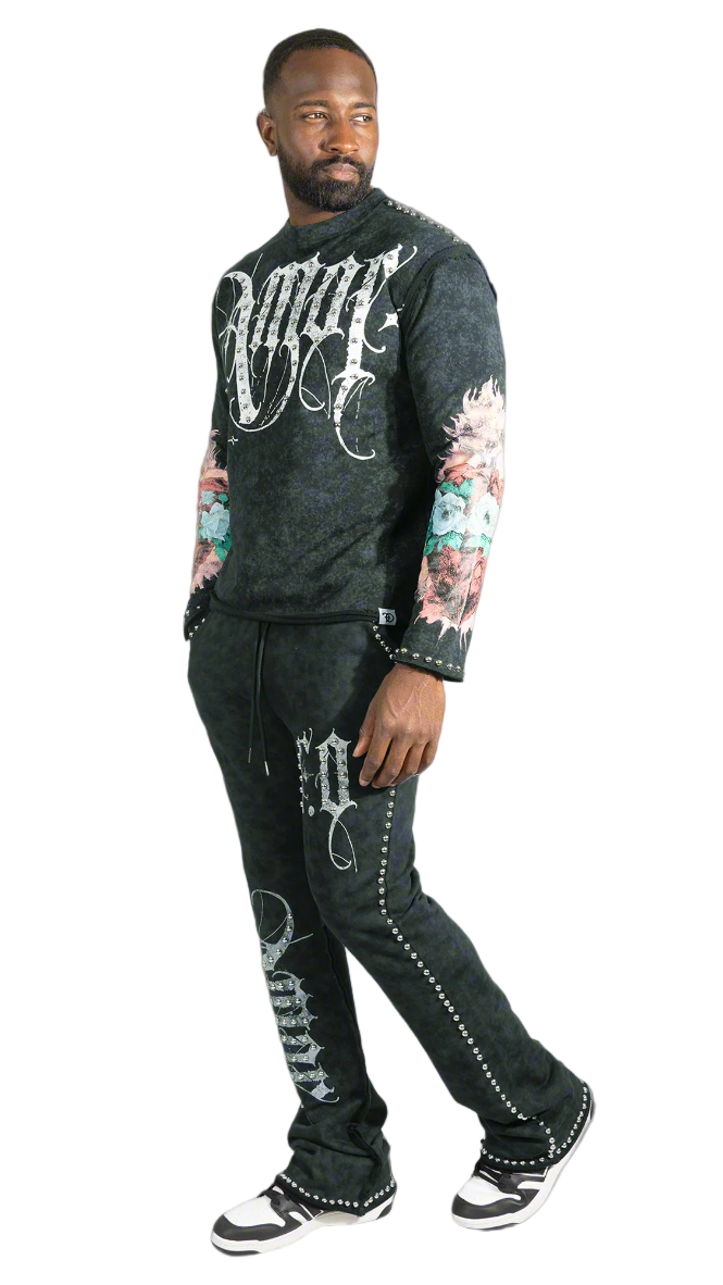 TEEK - Set | F4226 Amor Jogging Set - Black SET TEEK MJ