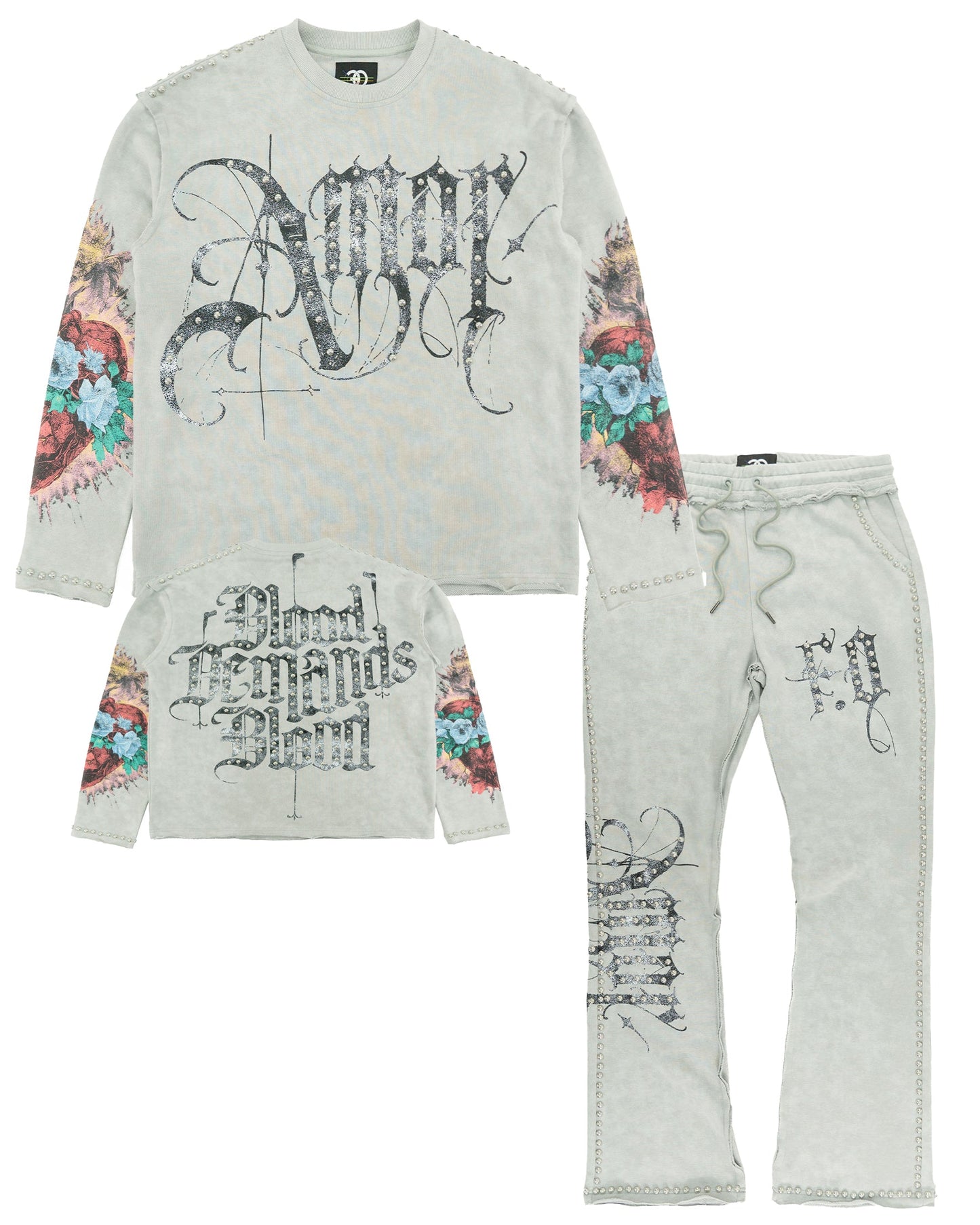 TEEK - Set | F4226 Amor Jogging Set - Gray SET TEEK MJ S GRAY