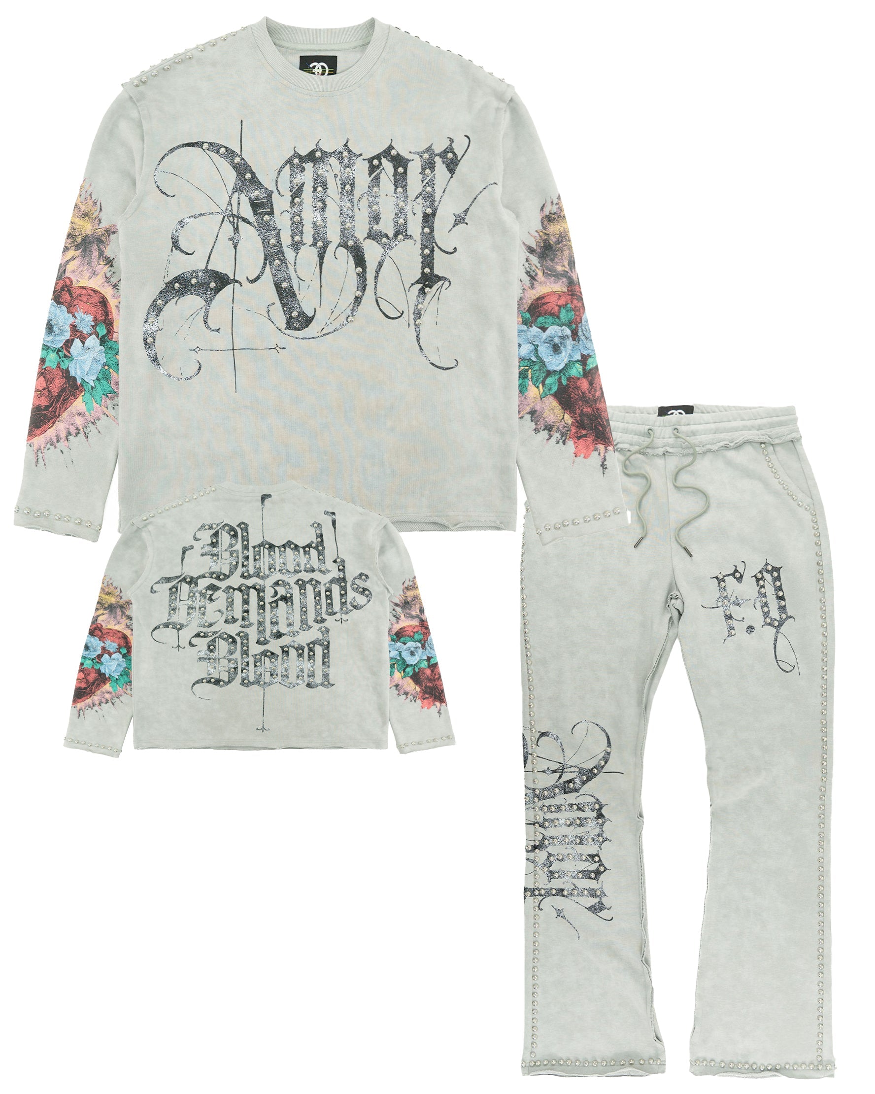 TEEK - Set | F4226 Amor Jogging Set - Gray SET TEEK MJ S GRAY