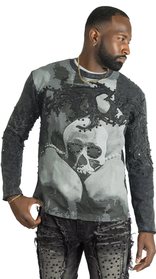 Sweatshirt|F4357 Heartless Crewneck - Black Sweatshirt Makobi Jeans USA