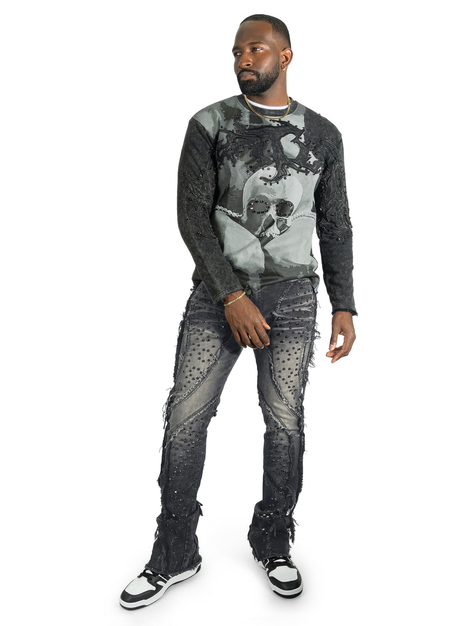 Sweatshirt|F4357 Heartless Crewneck - Black Sweatshirt Makobi Jeans USA