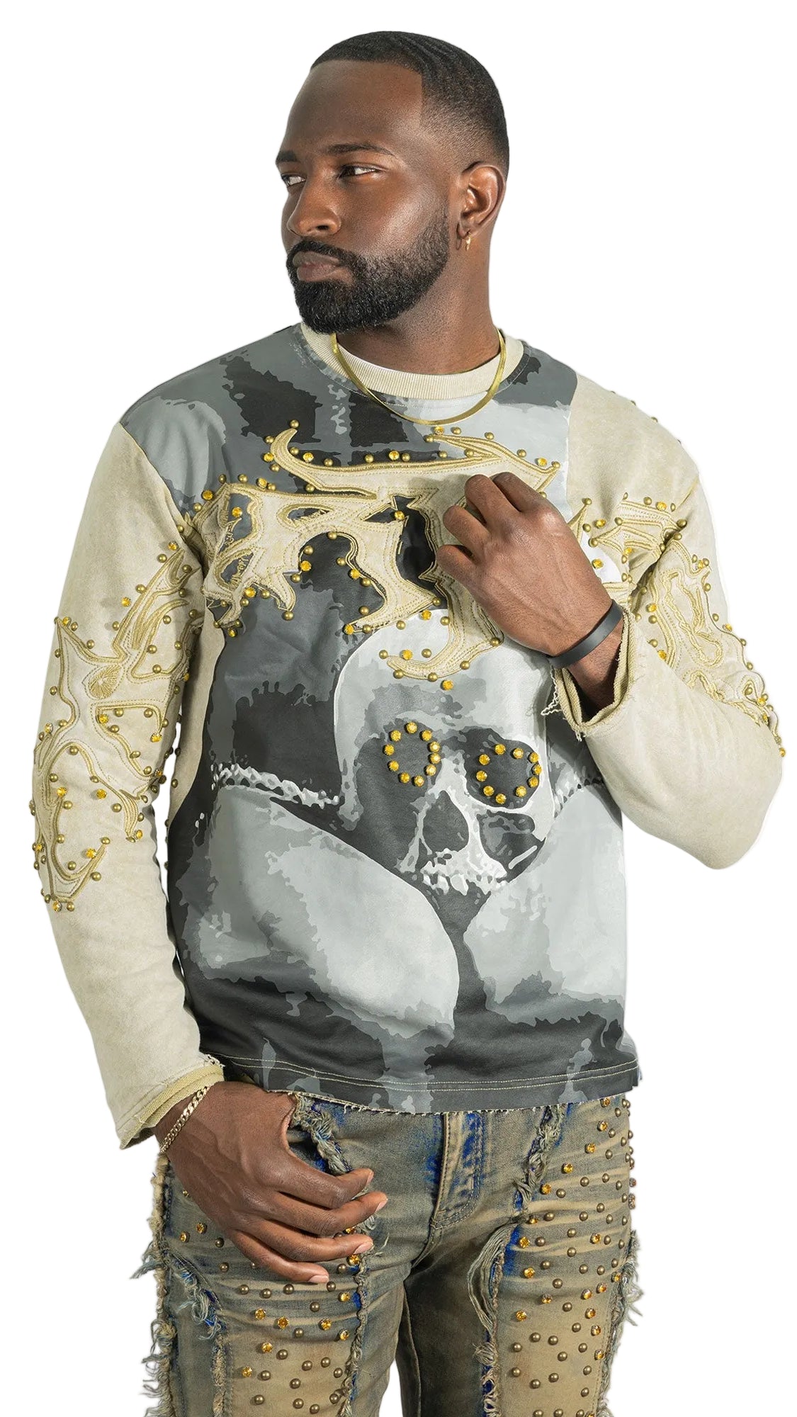 Sweatshirt|F4357 Heartless Crewneck - Mocha Sweatshirt Makobi Jeans USA