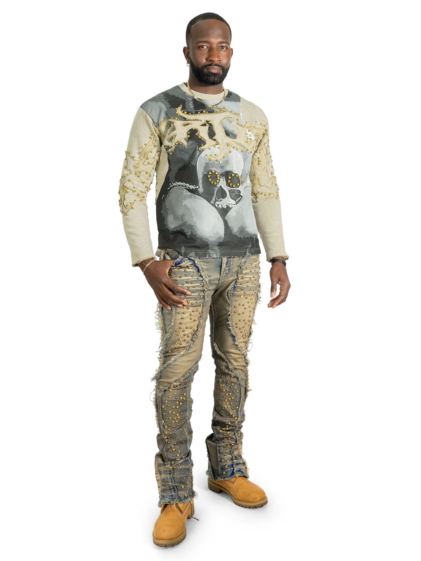 Sweatshirt|F4357 Heartless Crewneck - Mocha Sweatshirt Makobi Jeans USA