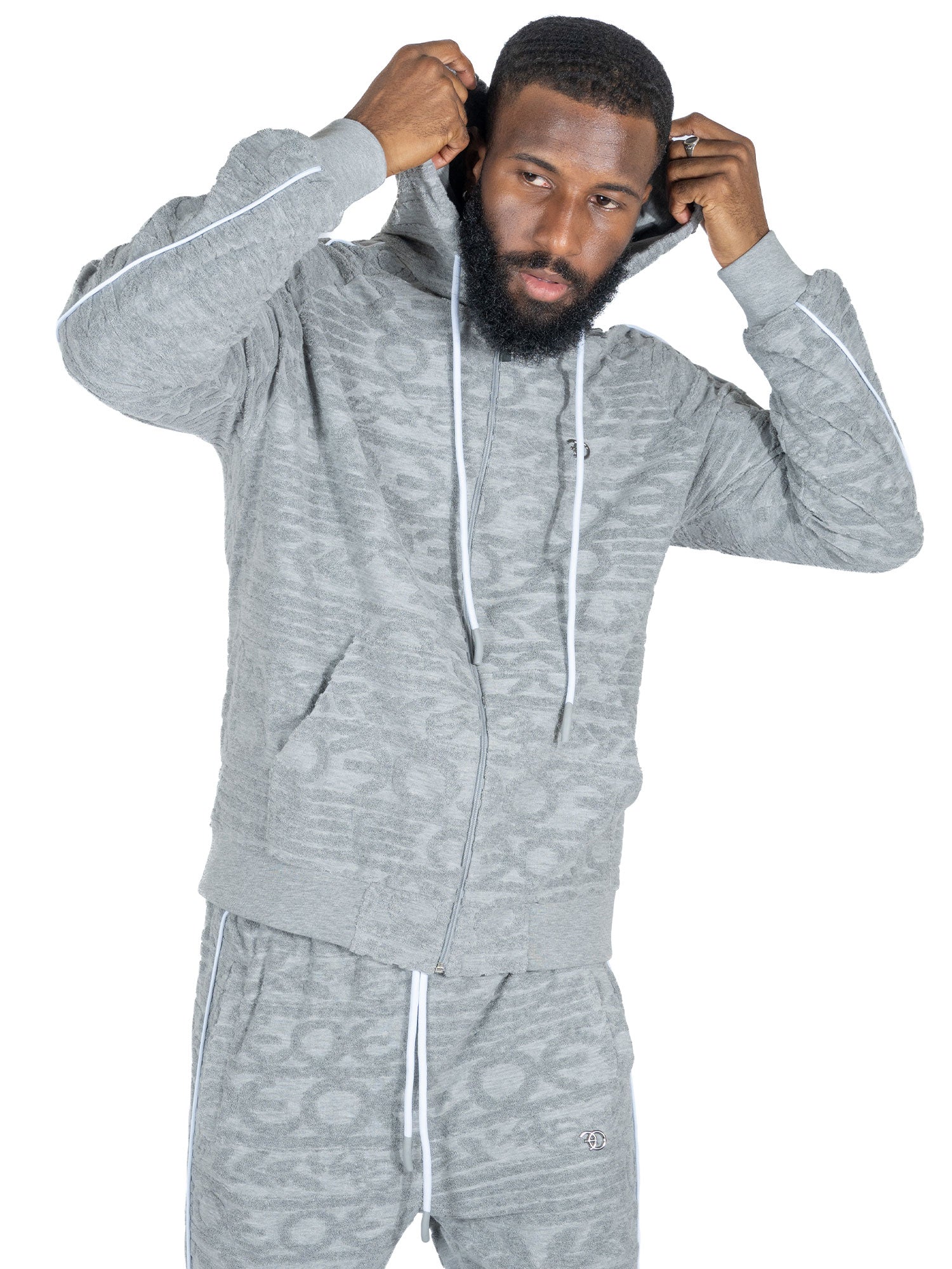 TEEK - F4378 Baroque Burn Out Terry Set - Gray SET TEEK MJ