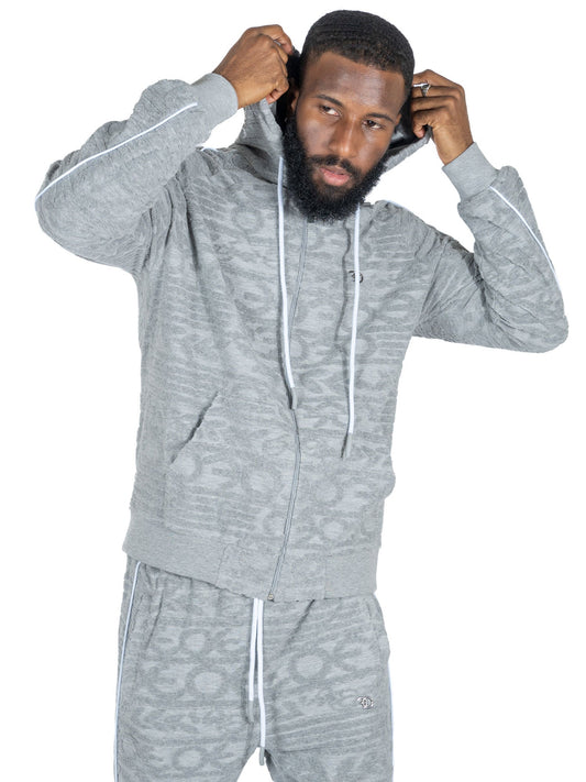 TEEK - F4378 Baroque Burn Out Terry Set - Gray SET TEEK MJ