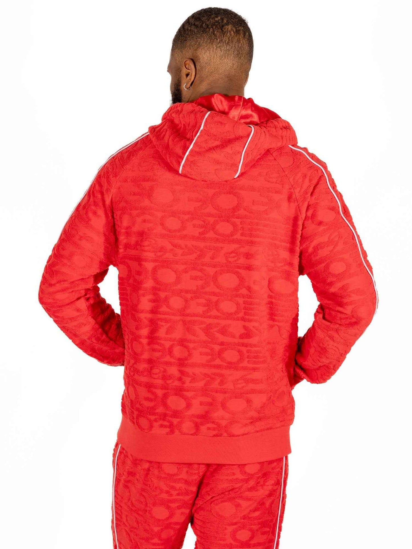 F4378 Baroque Burn Out Terry Set - Red Outfit Sets Makobi Jeans USA