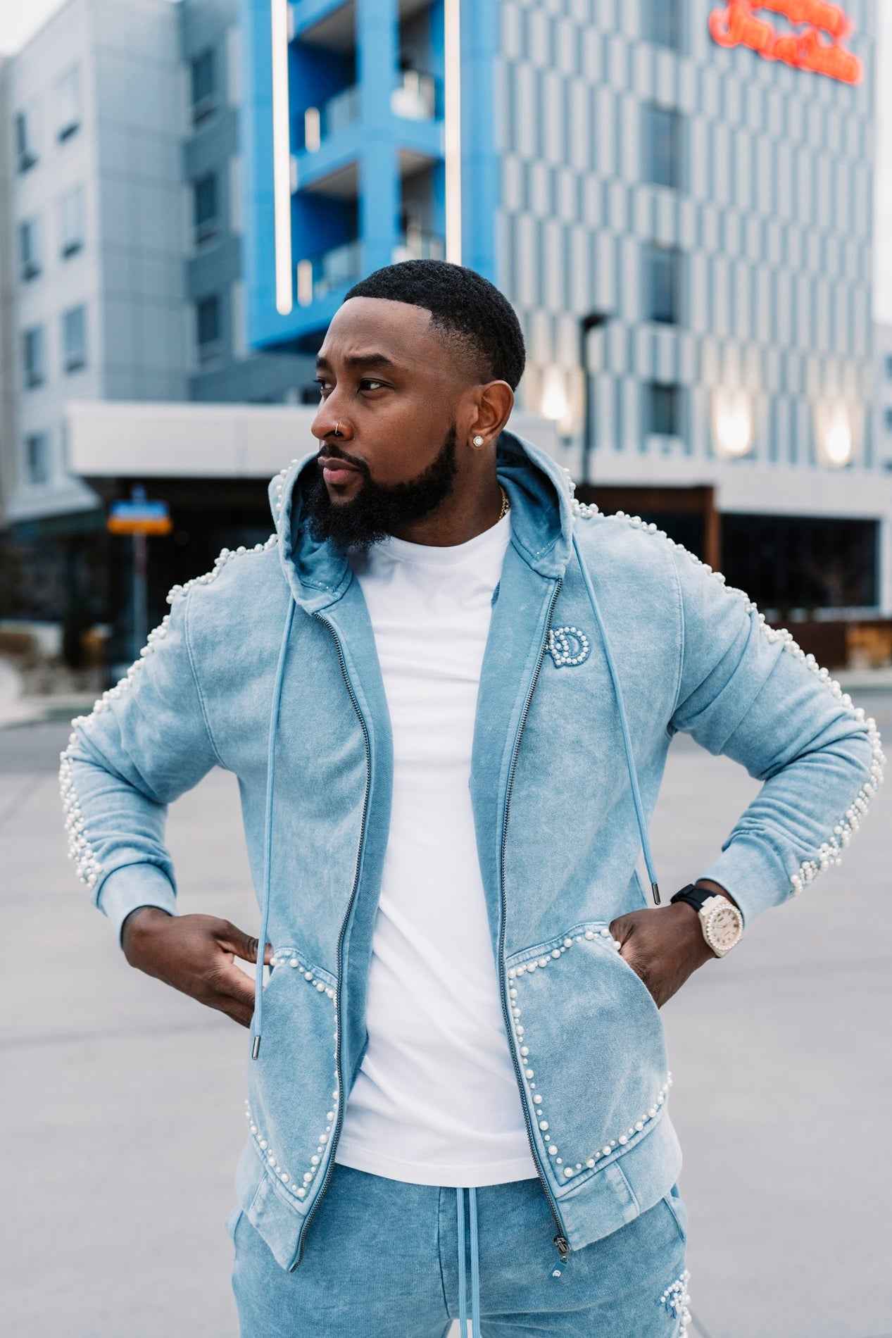 TEEK - Set | F5245 Blind Faith Hoodie Set - Blue SET TEEK MJ