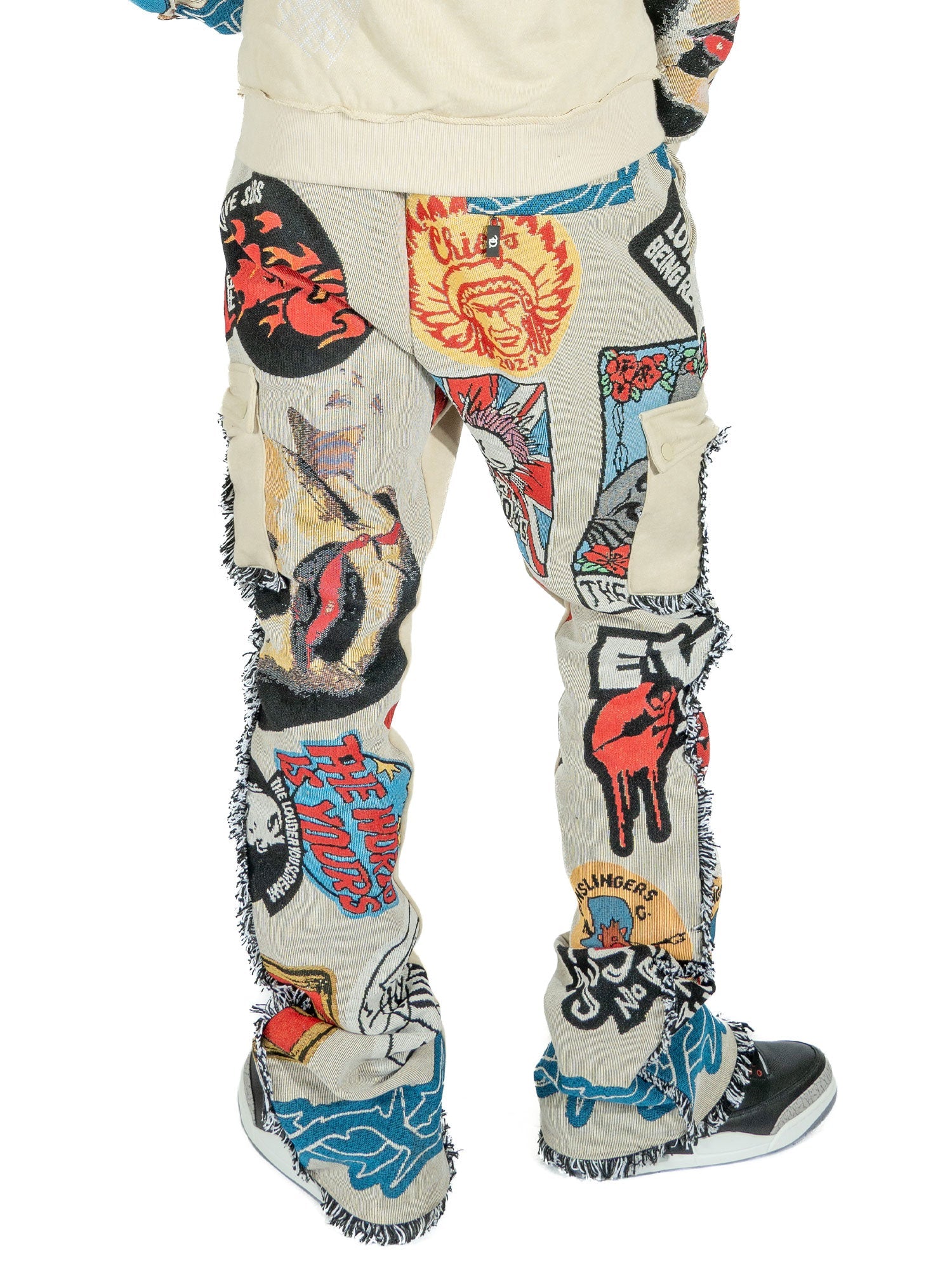 TEEK - F1755 Brave Heart Tapestry Stacked Pants - Oat PANTS TEEK MJ
