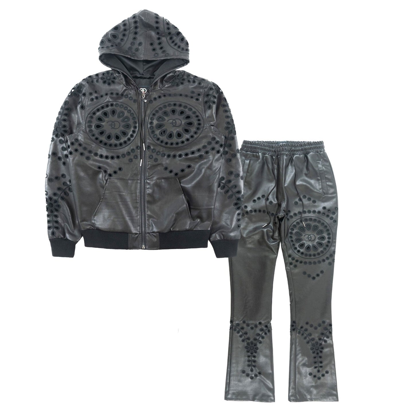 TEEK - F5760 Cashay Vegan Leather Vegan Set - Black JACKET TEEK MJ