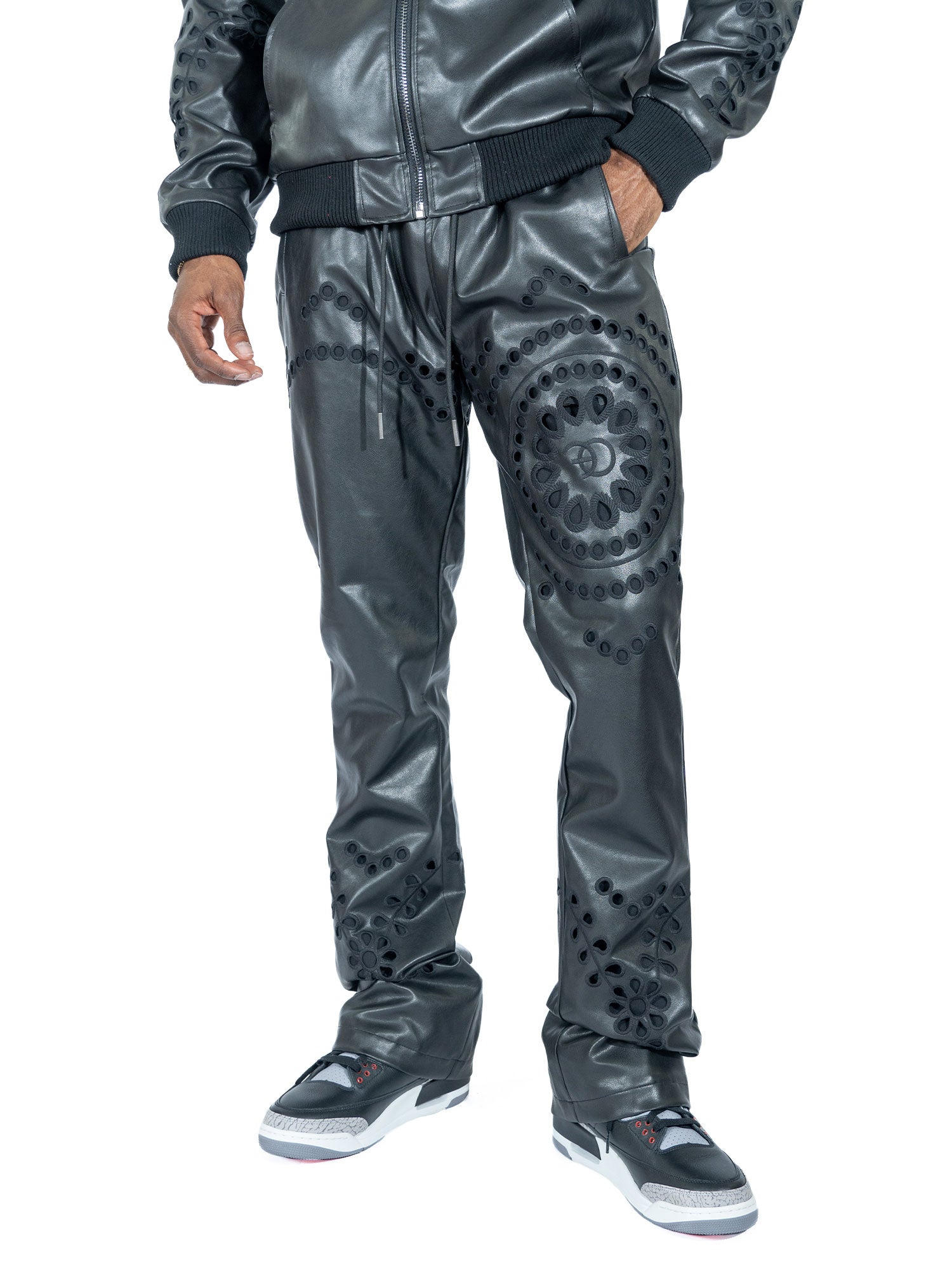 TEEK - F5760 Cashay Vegan Leather Vegan Set - Black JACKET TEEK MJ