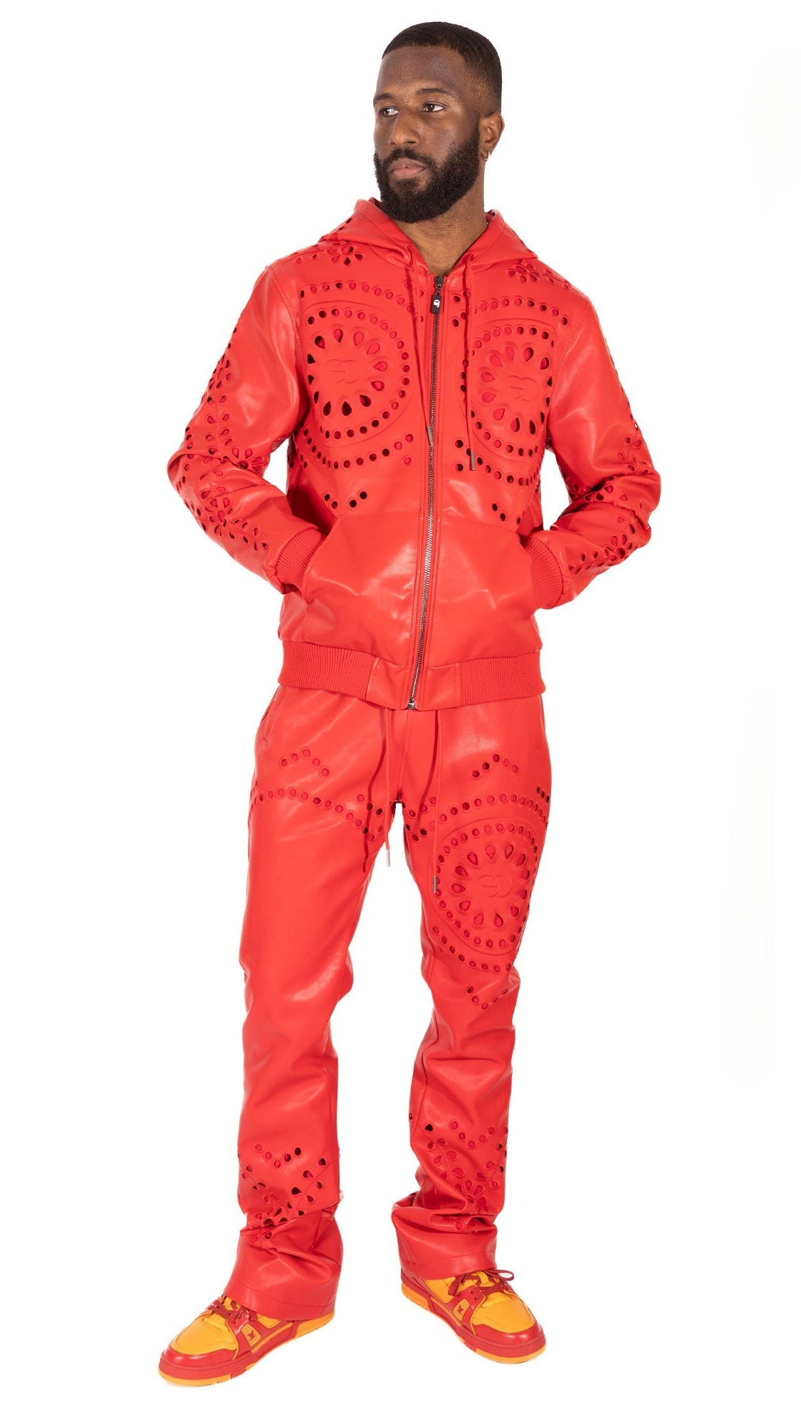 TEEK - F5760 Cashay Vegan Leather Vegan Set - Red SET TEEK MJ