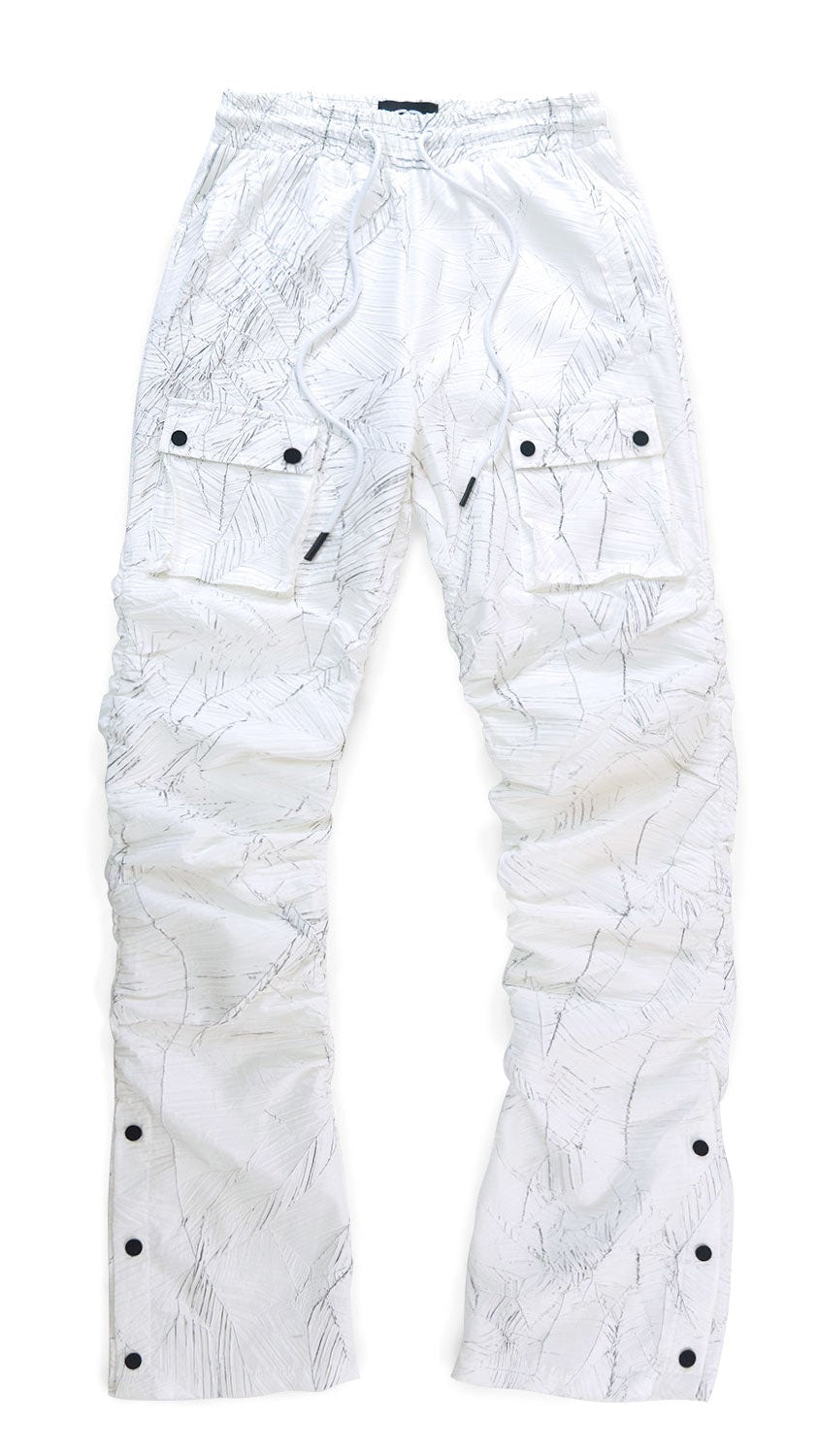 TEEK - F6464 Monico Nylon Stacked Pants - White PANTS TEEK MJ