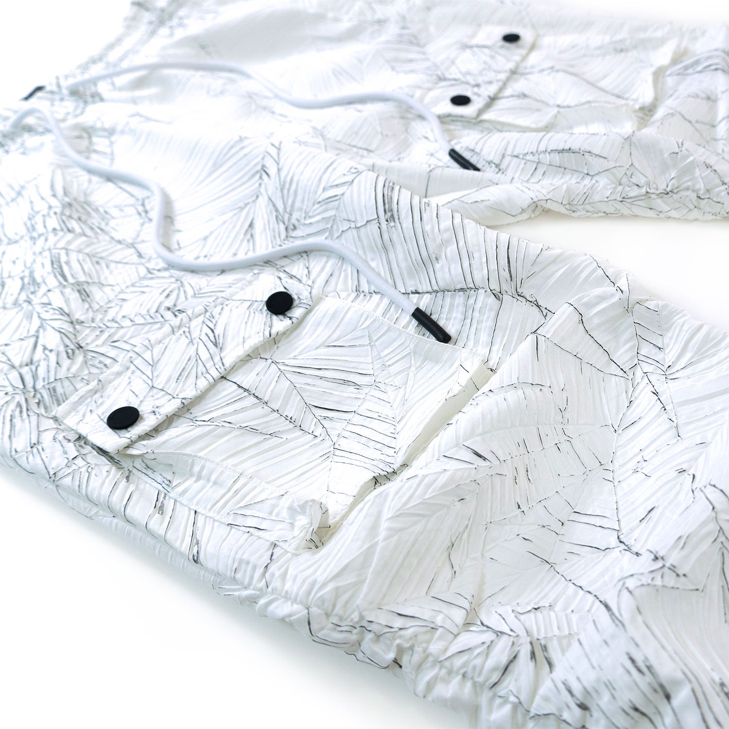 TEEK - F6464 Monico Nylon Stacked Pants - White PANTS TEEK MJ