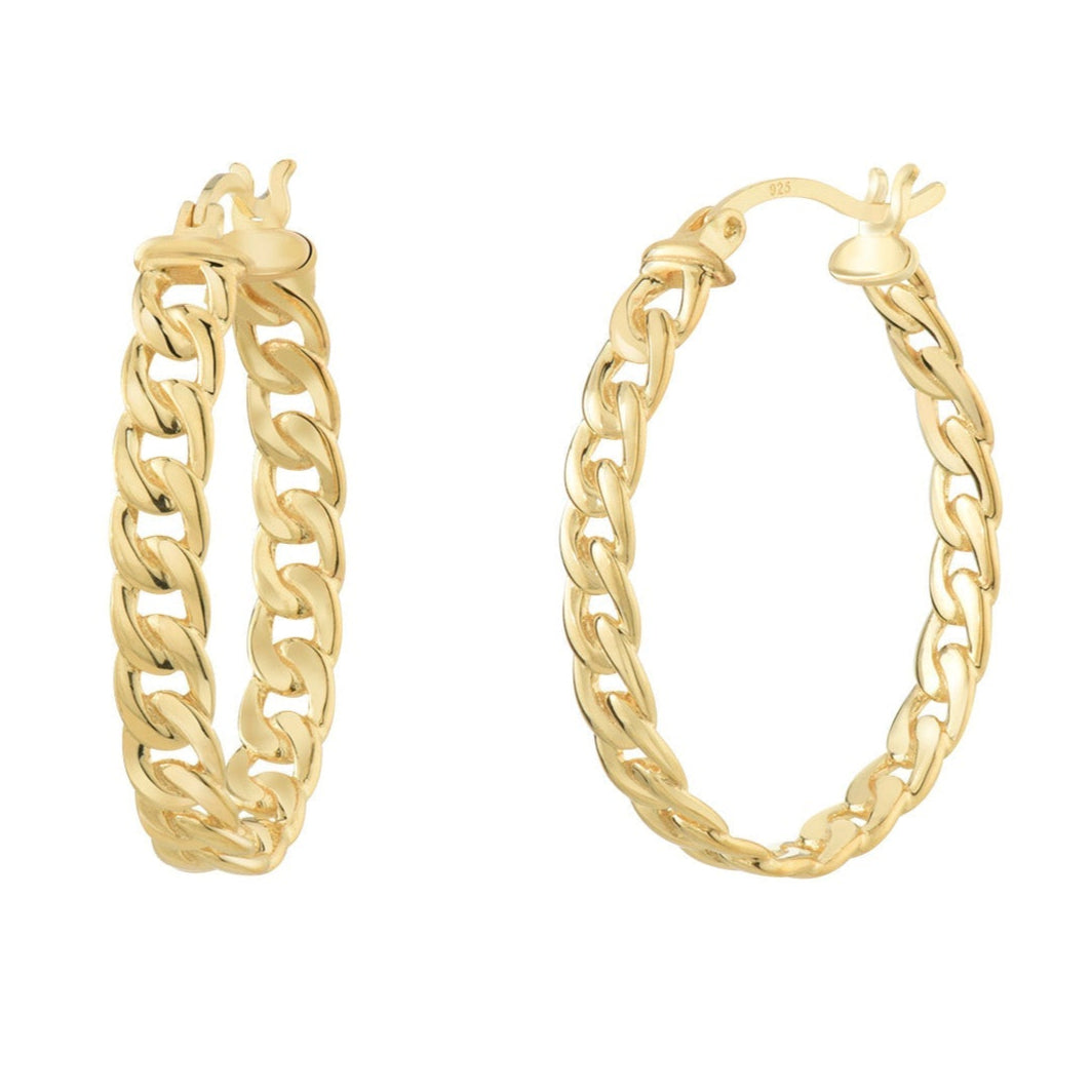 TEEK - Curb Link Oval Hoop Earrings JEWELRY TEEK GNH
