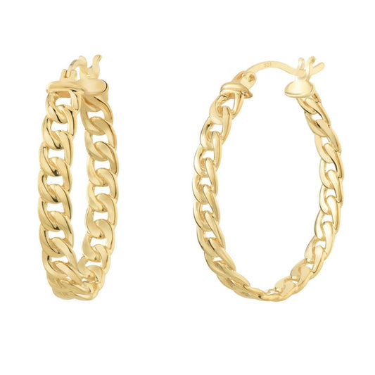 TEEK - Curb Link Oval Hoop Earrings JEWELRY TEEK GNH