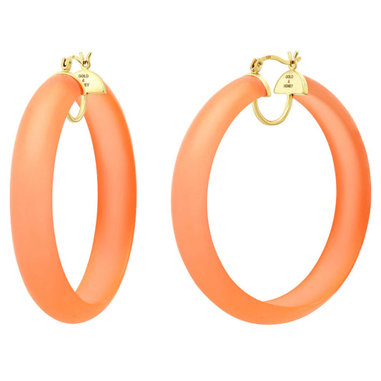 TEEK - Frosted Lucite Hoop Earrings JEWELRY TEEK GNH ORANGE