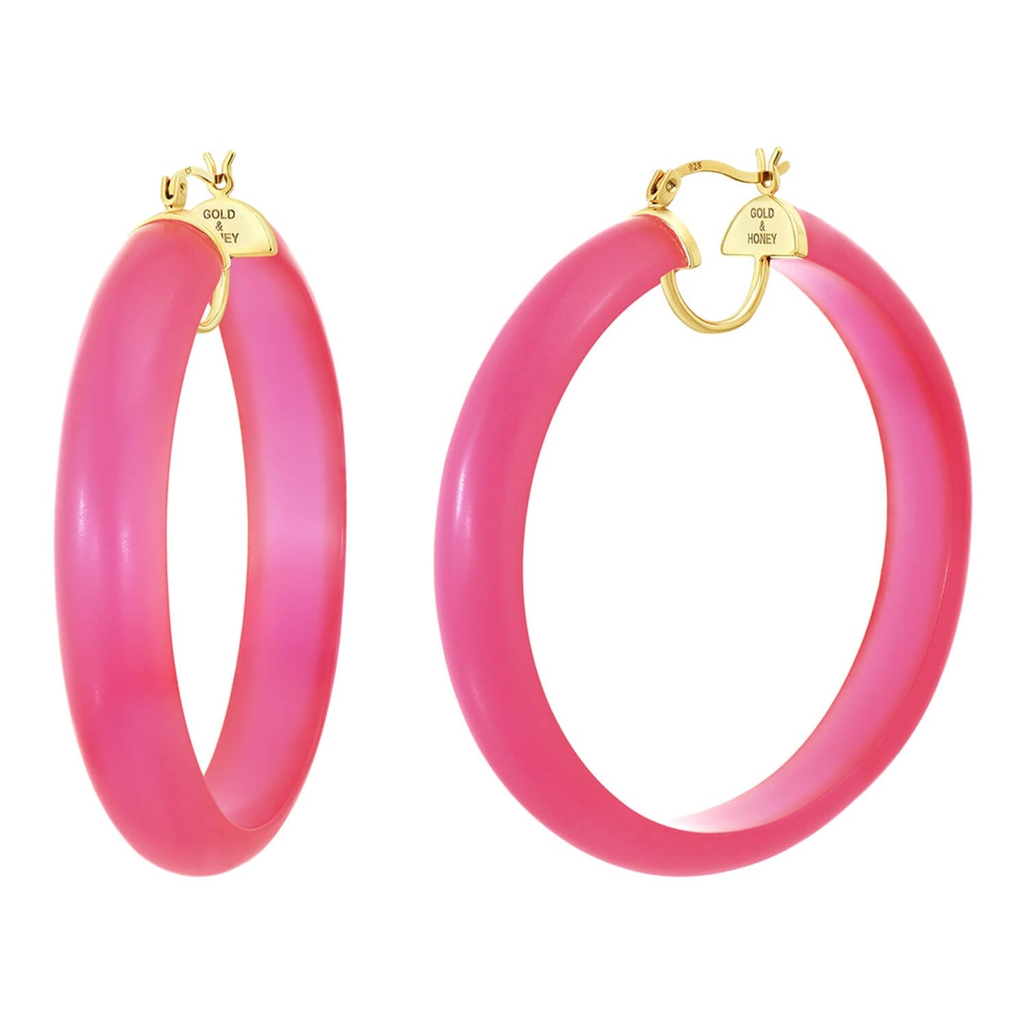 TEEK - Frosted Lucite Hoop Earrings JEWELRY TEEK GNH PINK