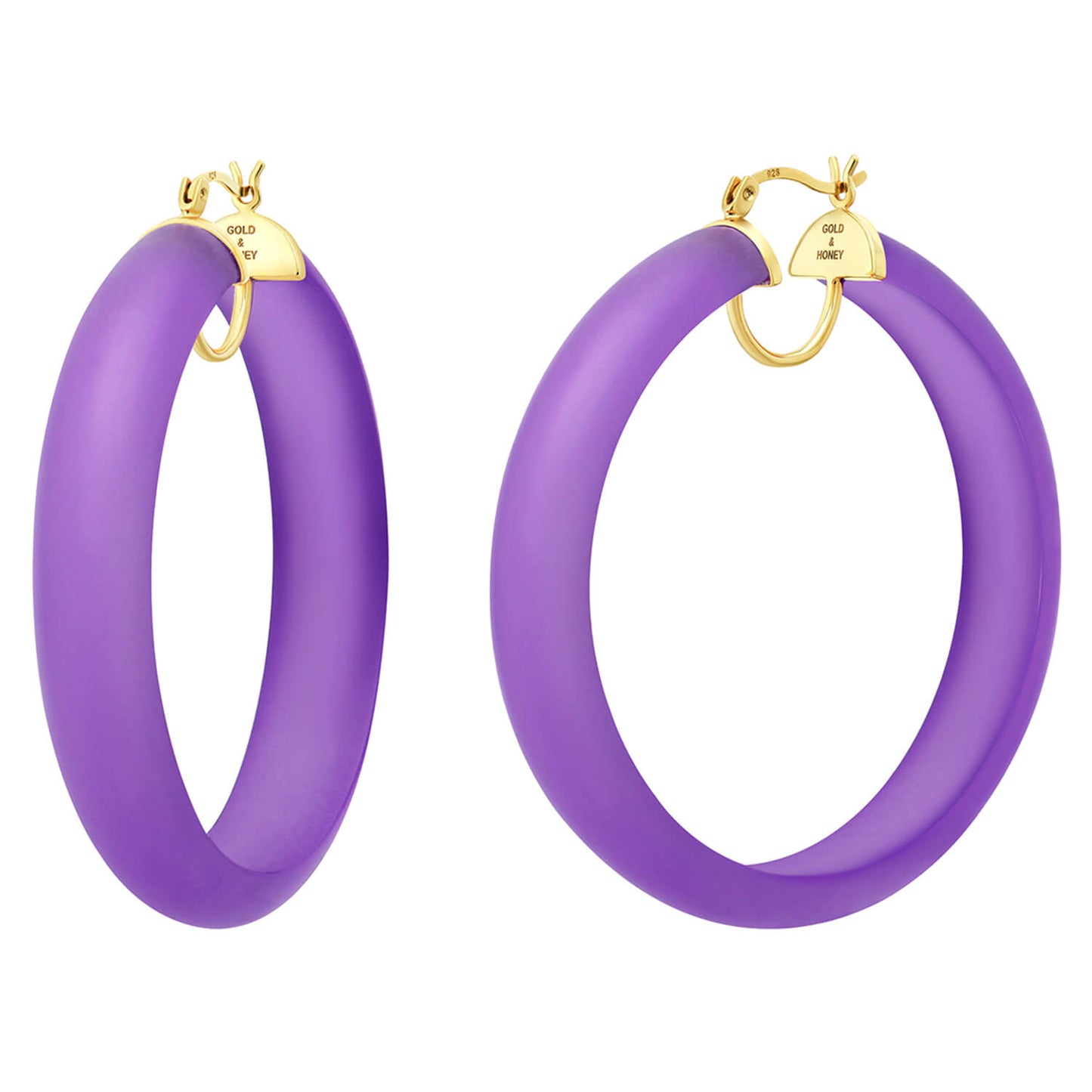 TEEK - Frosted Lucite Hoop Earrings JEWELRY TEEK GNH PURPLE