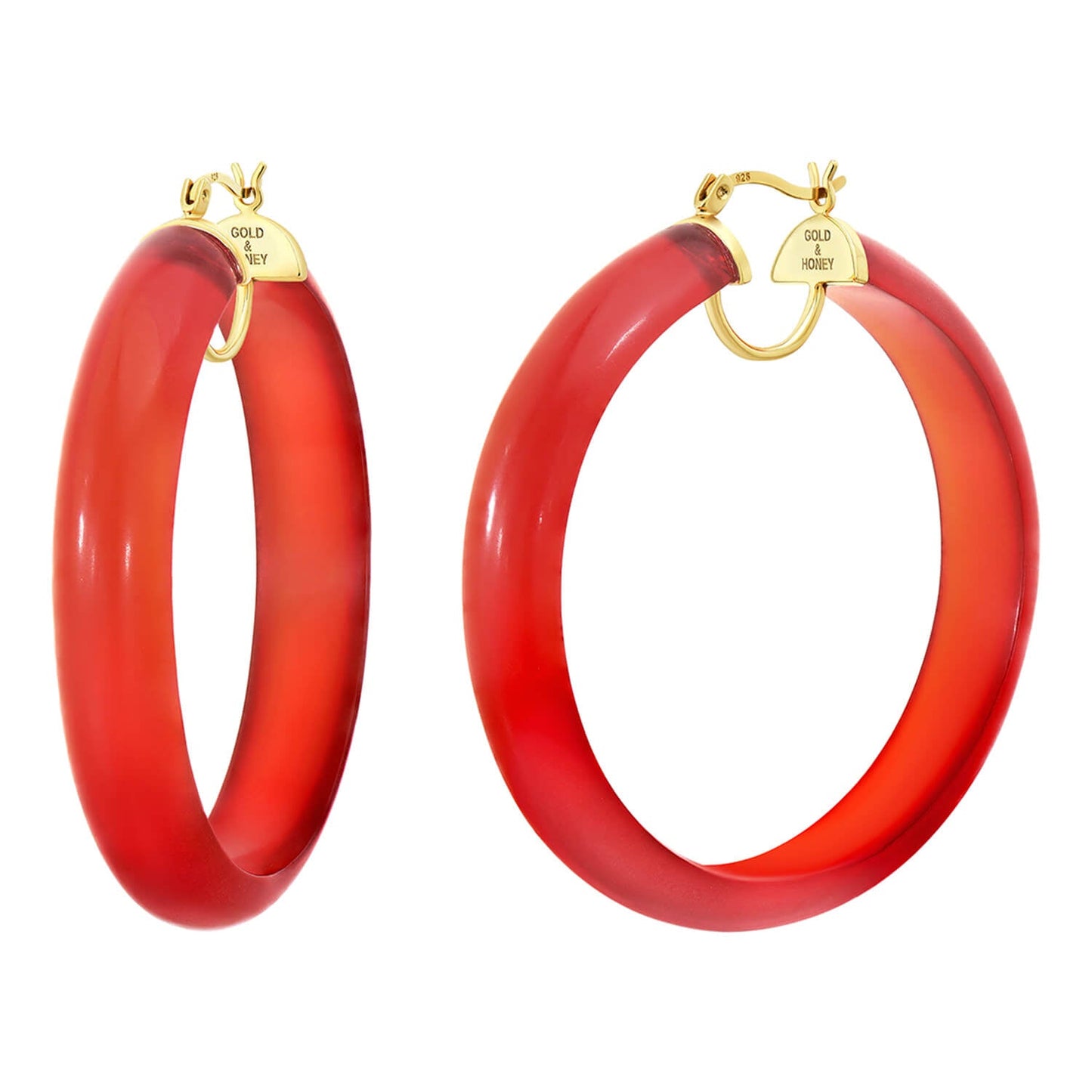 TEEK - Frosted Lucite Hoop Earrings JEWELRY TEEK GNH RED