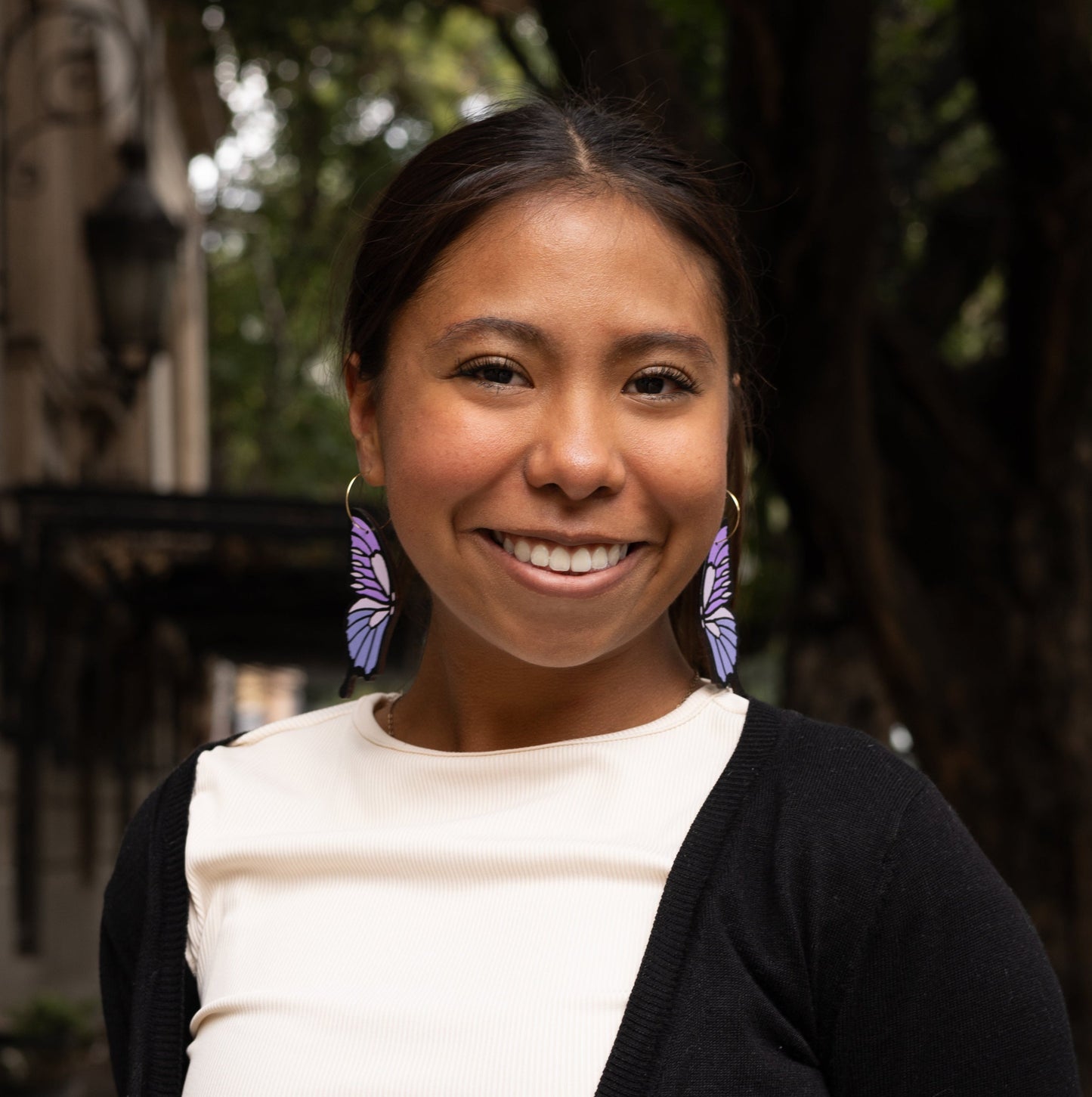 TEEK - Lavender Butterfly Hoops JEWELRY TEEK LCM