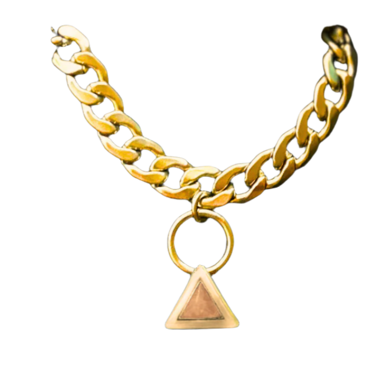 TEEK - Fierce Gold Pet Necklace PET SUPPLIES TEEK DIP XXS (8 - 9") ROSE QUARTZ - Light Pink