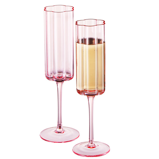 TEEK - Flower Champagne Flute Glassware Set HOME DECOR TEEK KS