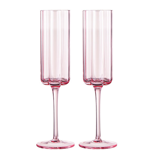 TEEK - Flower Champagne Flute Glassware Set HOME DECOR TEEK KS