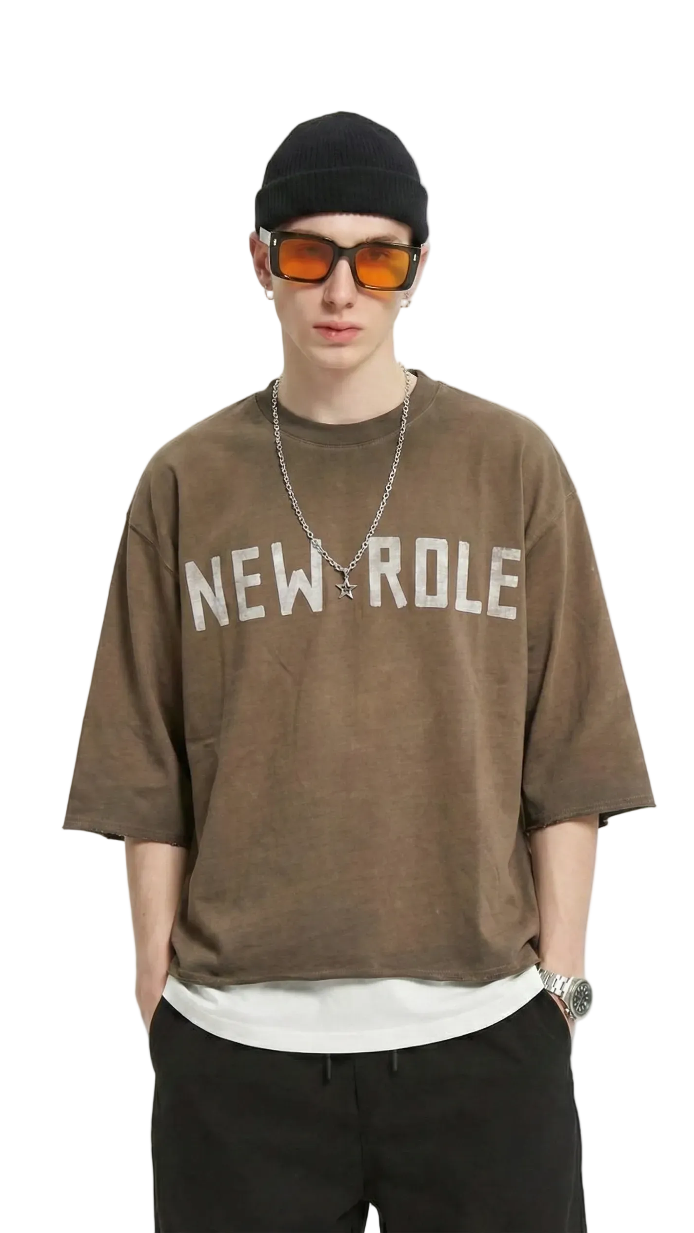 TEEK - ELLE S/N Jersey 3/4 Sleeve Crop Top Tee with Detachable Necklace TOPS TEEK LTK