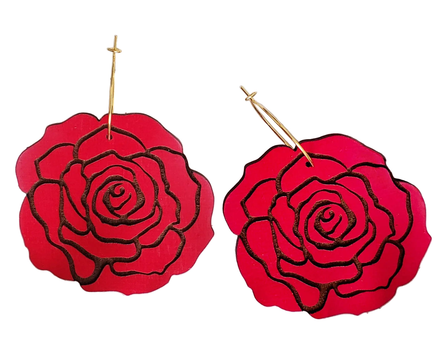 TEEK - Giant Red Rose Hoops JEWELRY TEEK LCM