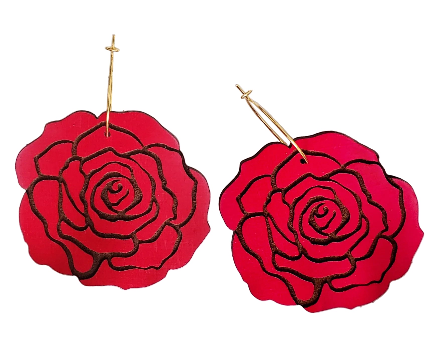 TEEK - Giant Red Rose Hoops JEWELRY TEEK LCM