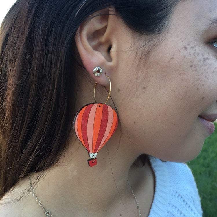TEEK - Hot Air Balloon Earrings JEWELRY TEEK LCM Orange