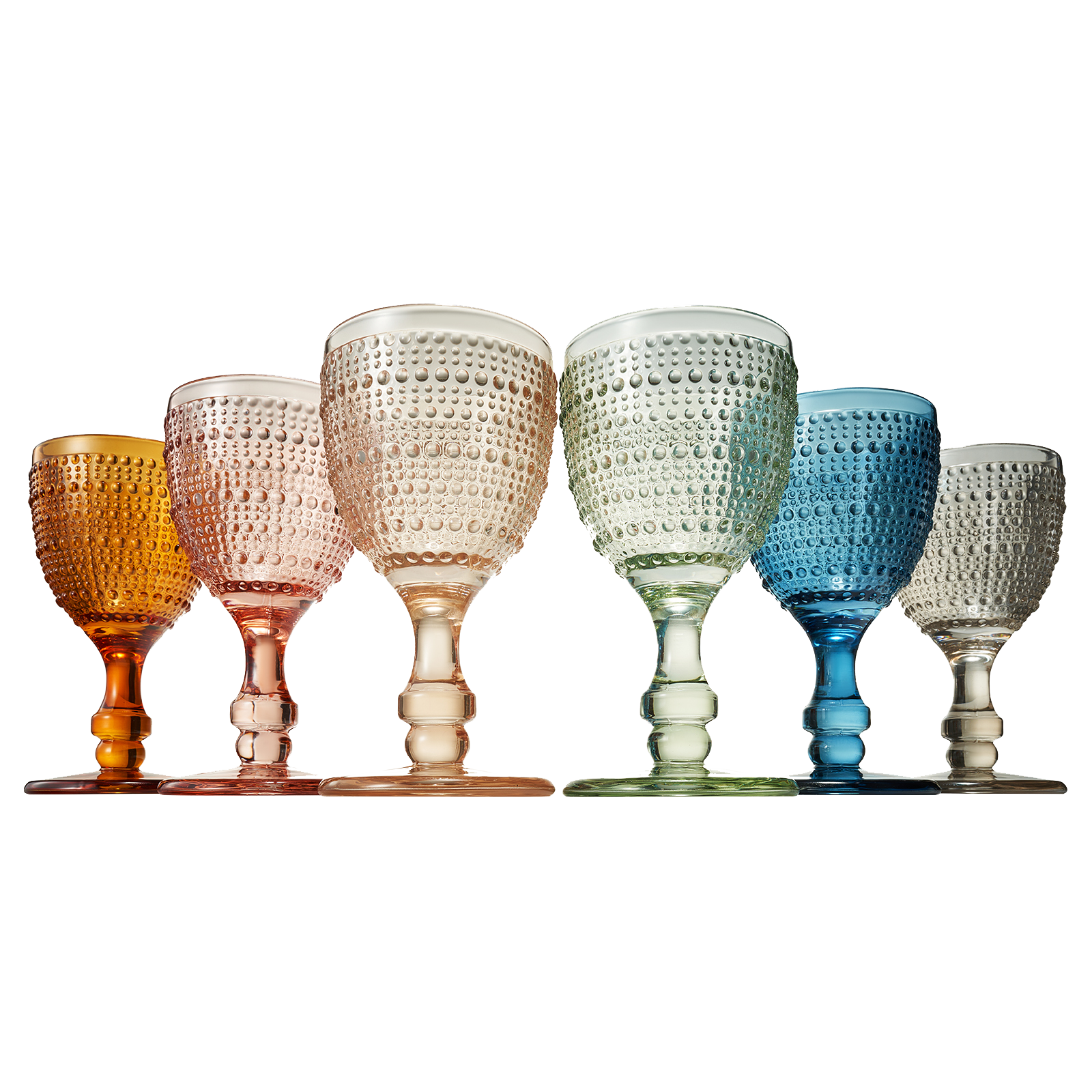 TEEK - Tonal Hobnail Goblet Stemmed Wine Glassware Set HOME DECOR TEEK KS