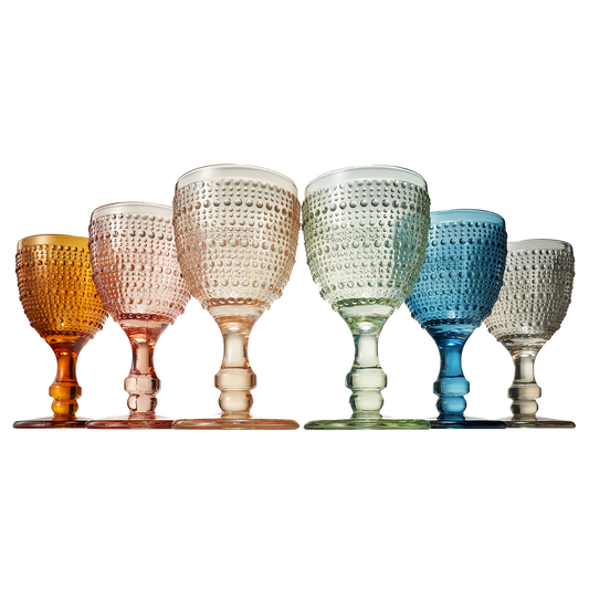 TEEK - Tonal Hobnail Goblet Stemmed Wine Glassware Set HOME DECOR TEEK KS