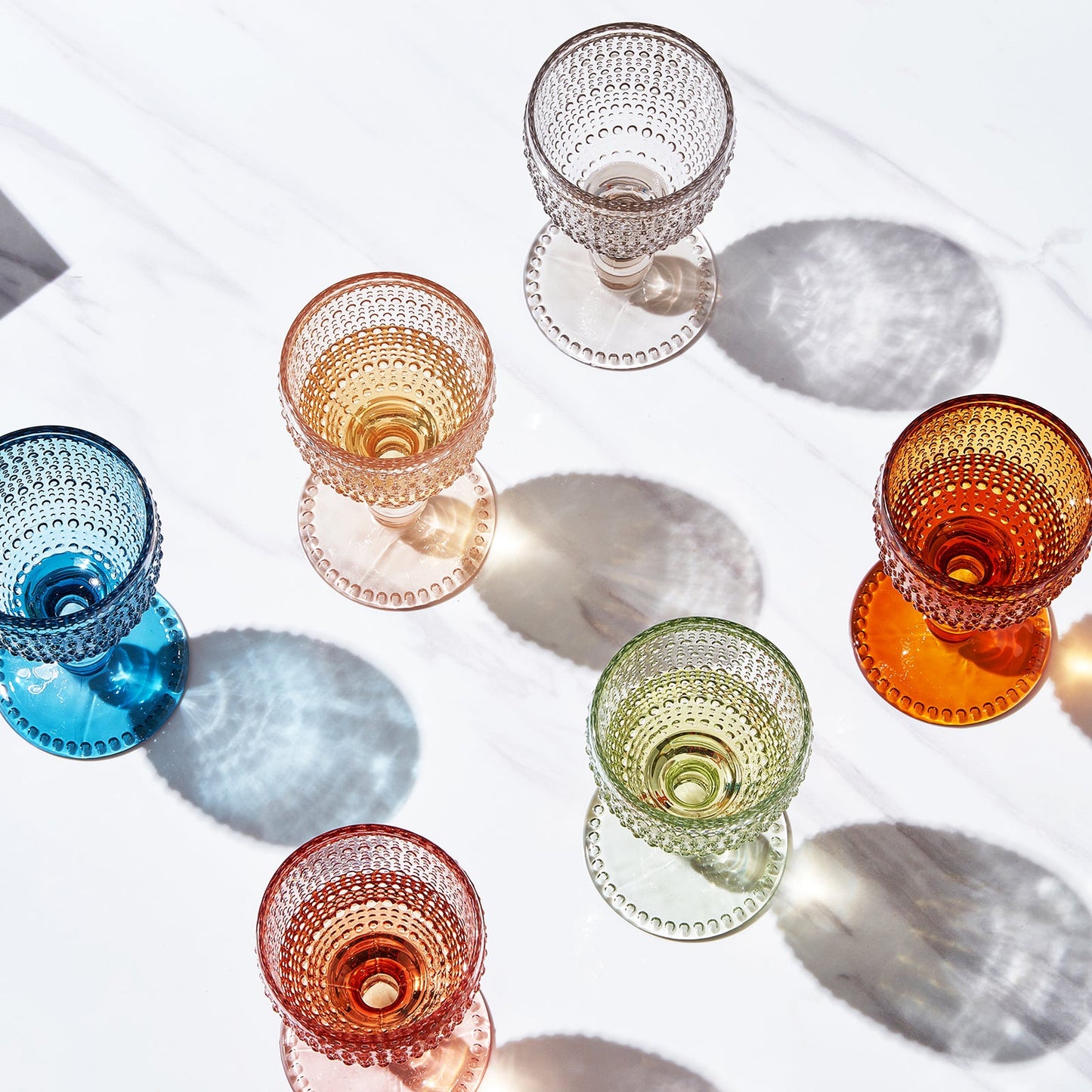 TEEK - Tonal Hobnail Goblet Stemmed Wine Glassware Set HOME DECOR TEEK KS