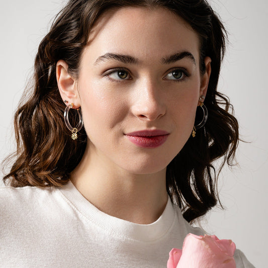 TEEK - Flower Charm Lucite Hoop Earrings JEWELRY TEEK GNH