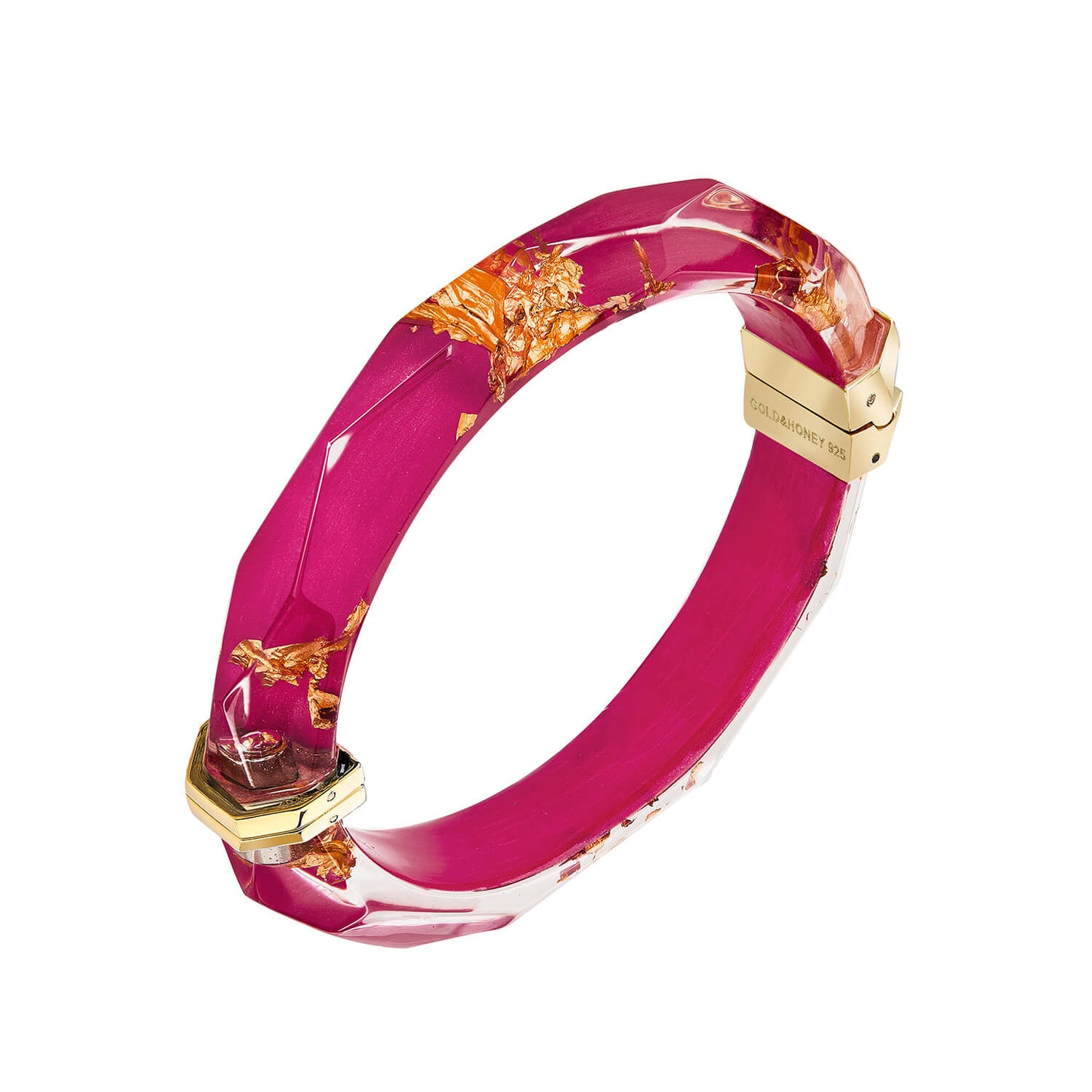 TEEK - Gold Leaf Thin Faceted Lucite Bangles JEWELRY TEEK GNH DAHLIA GOLD LEAF