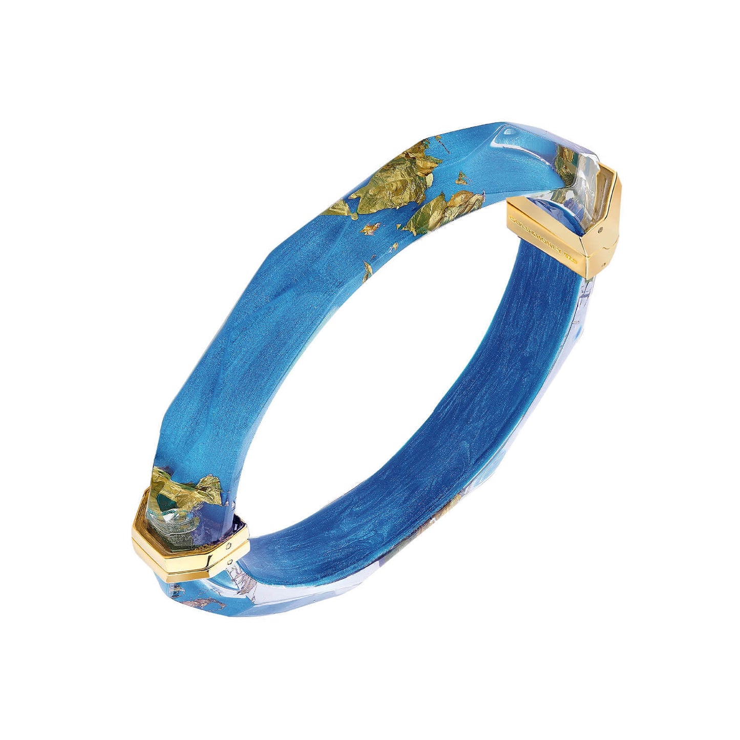 TEEK - Gold Leaf Thin Faceted Lucite Bangles JEWELRY TEEK GNH SANTORINI GOLD LEAF