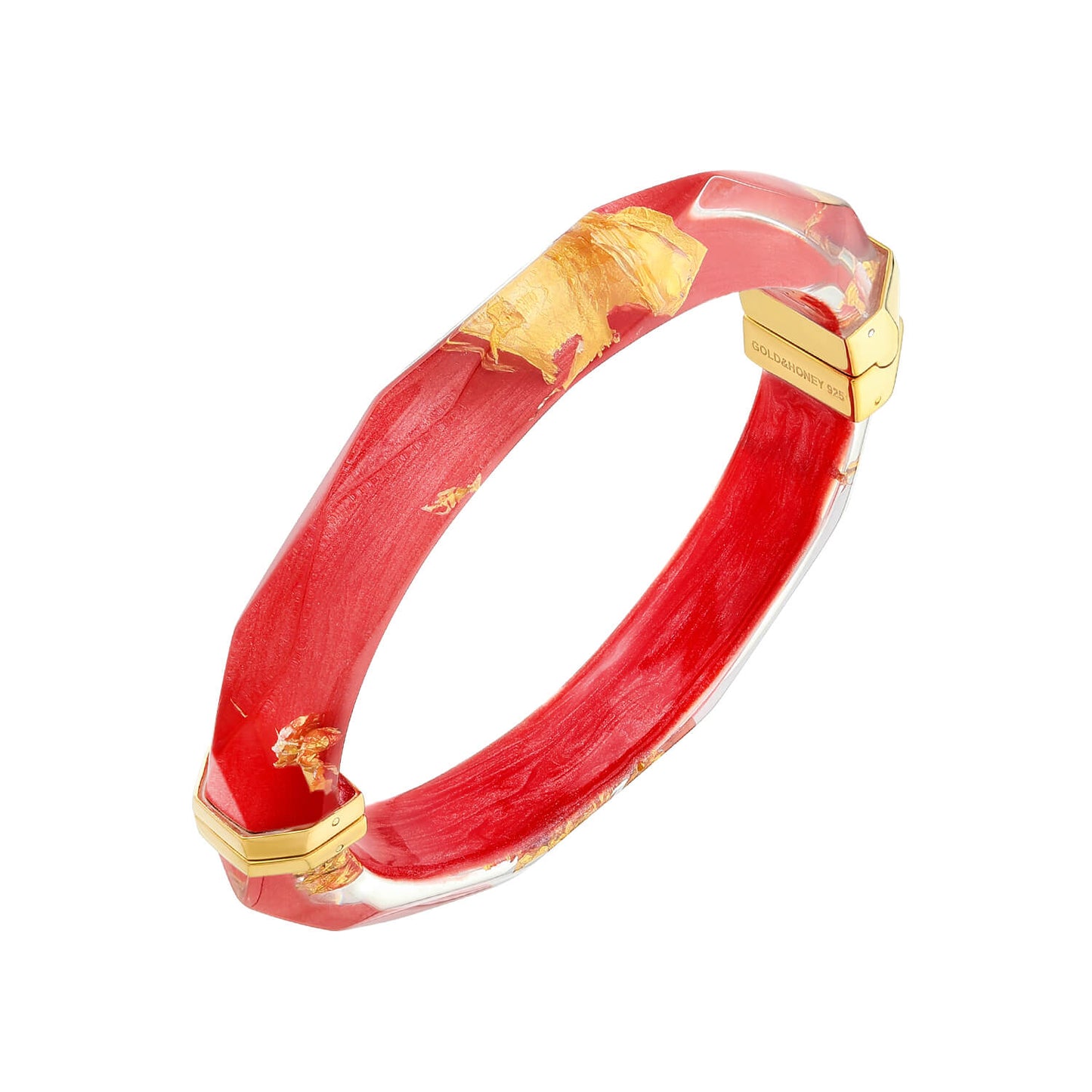 TEEK - Gold Leaf Thin Faceted Lucite Bangles JEWELRY TEEK GNH WATERMELON GOLD LEAF