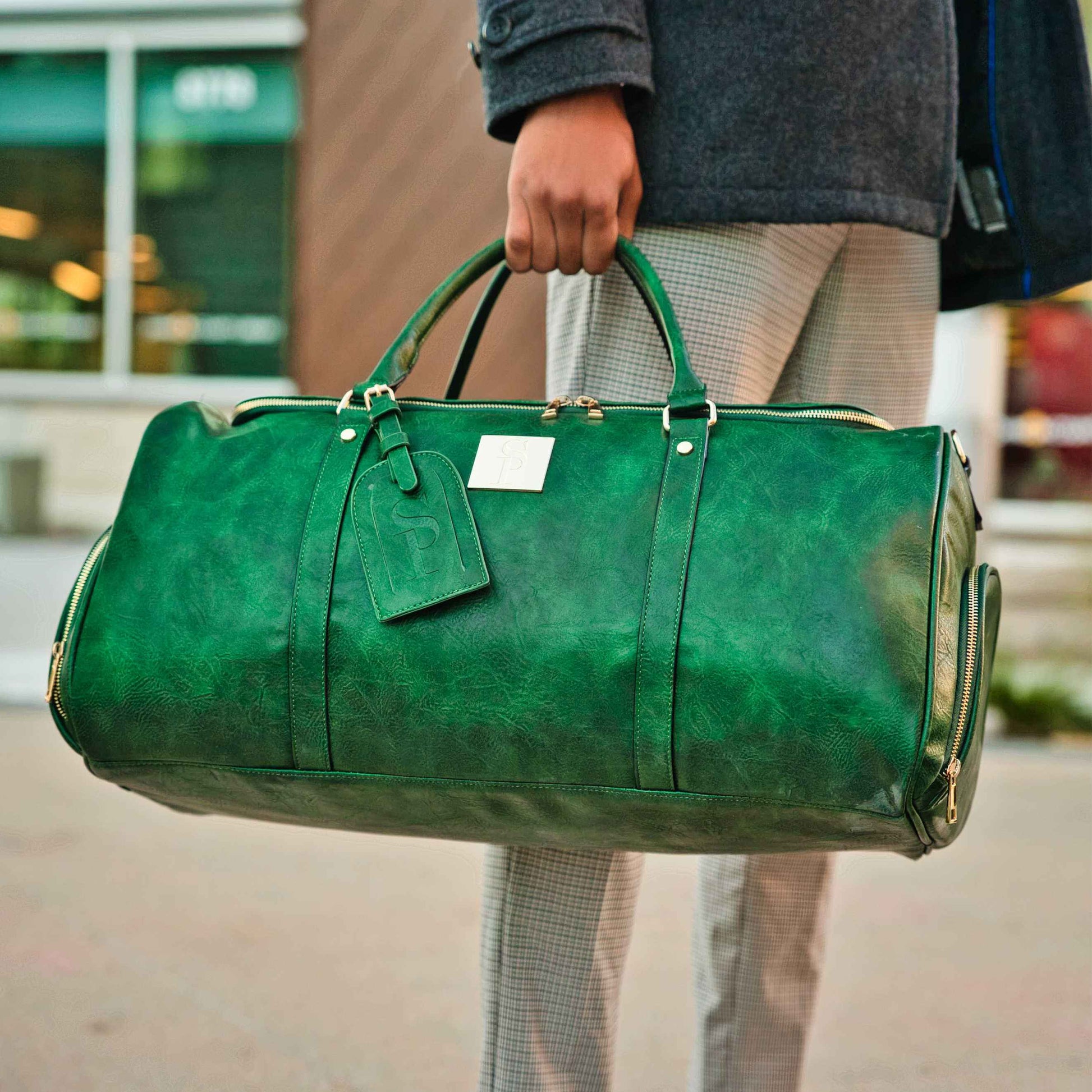 TEEK - Emerald Green Leather Weekender Duffle Bag BAG TEEK SP
